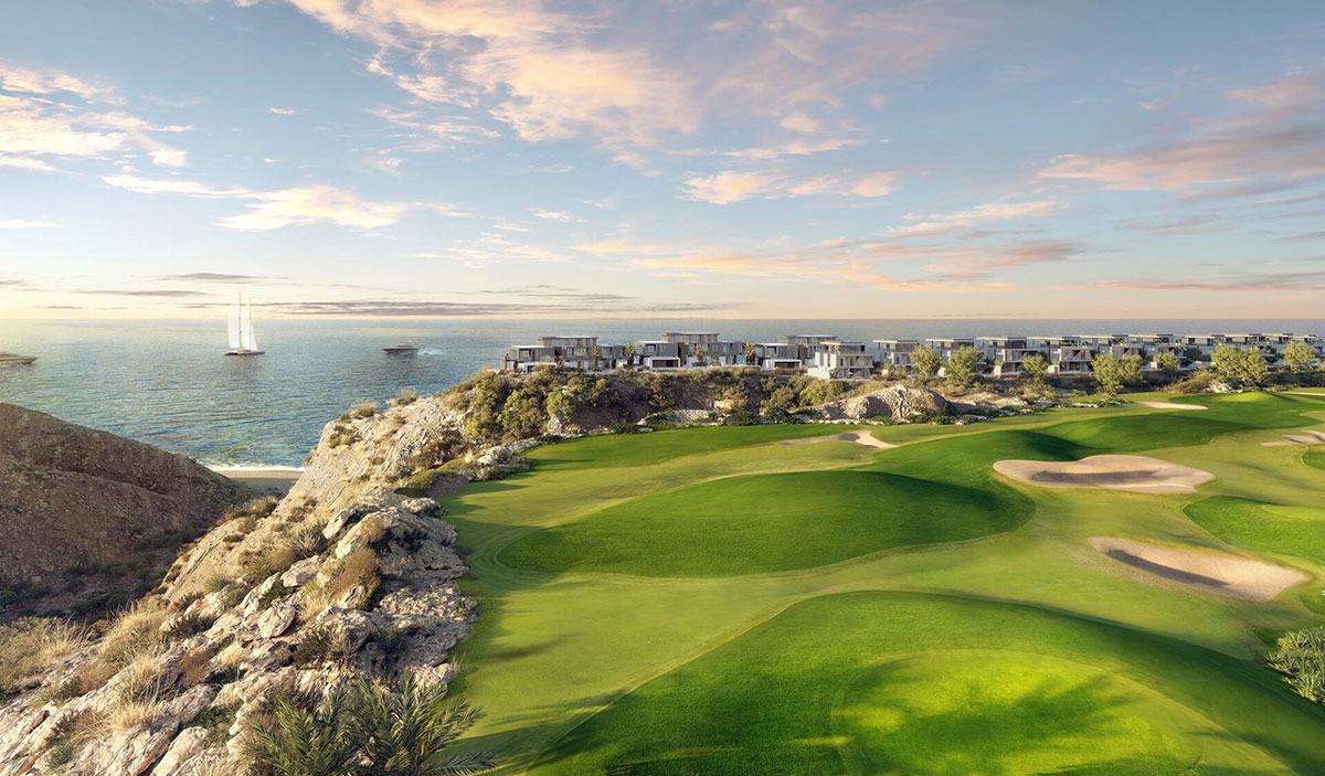 The Trump-branded golf course at Aida, on the cliffs of Yiti above the Sea of Oman