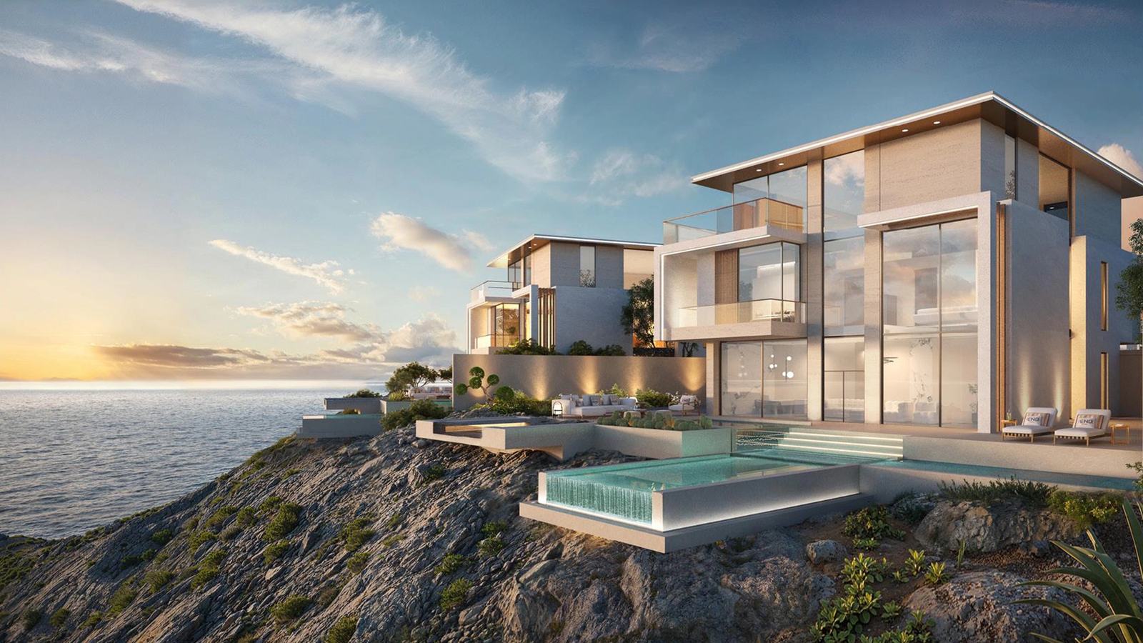 A cliff-edge villa at Aida; every available villa clears the Golden Residency minimum