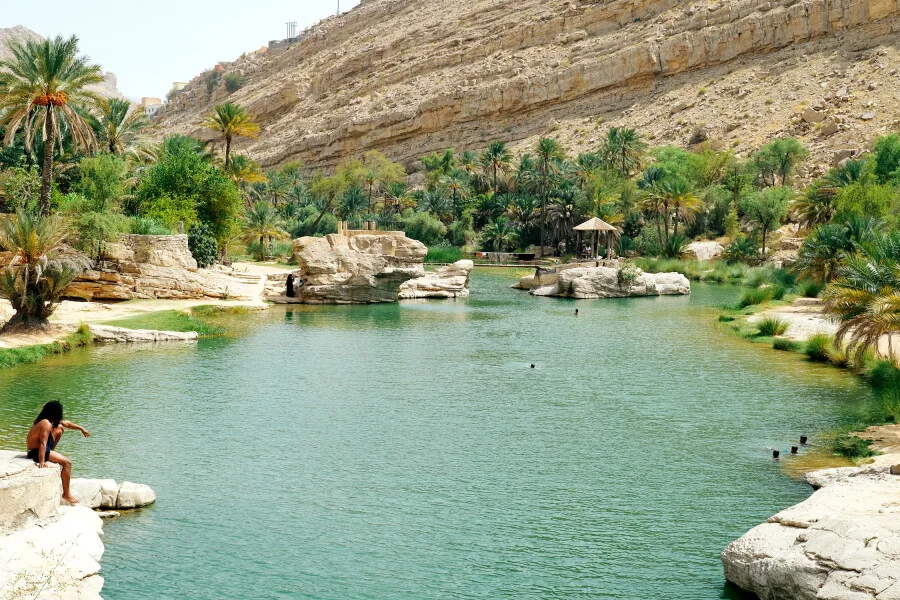 The pools of Wadi Bani Khalid in the Sharqiyah region of Oman
